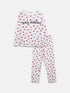 LC Waikiki Crew Neck Printed Long Sleeve Girl Pajama Set